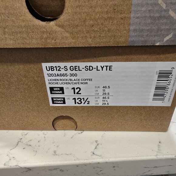 ASICS UB12-S GEL-SD-LYTE 1203A665 300 Lichen Rock Black Coffee Men's Size 12 NEW - Picture 10 of 15